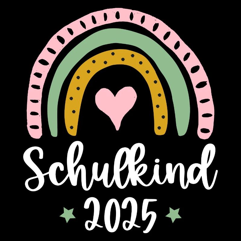 Schulkind 2025 Einschulung Mädchen Regenbogen