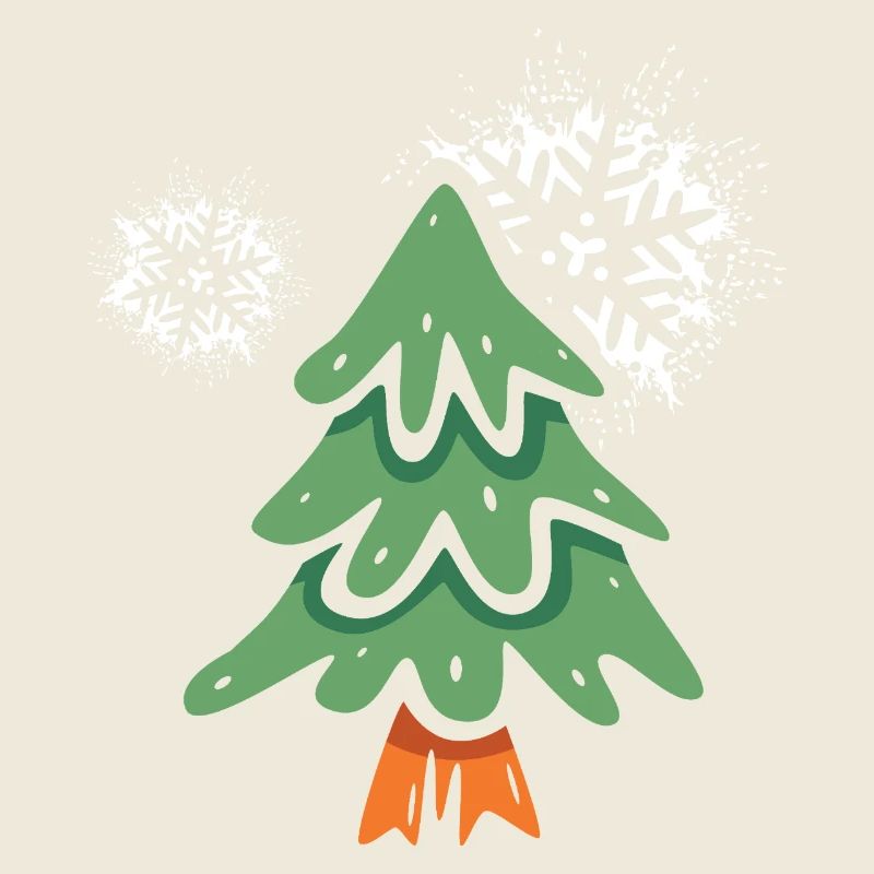 Weihnachtsbaum mit Schneeflocken