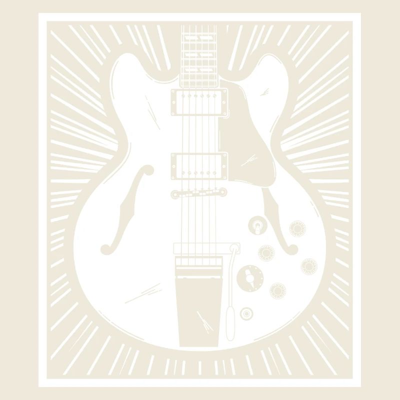 Retro Guitar Silhouette Poster