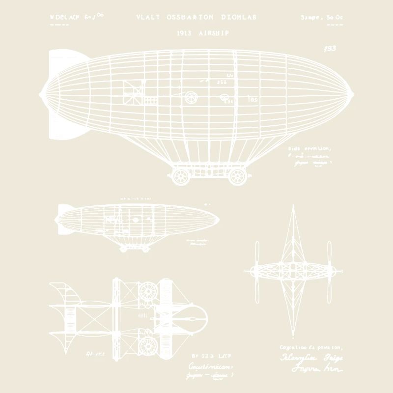 Zeppelin Blueprint Sketch