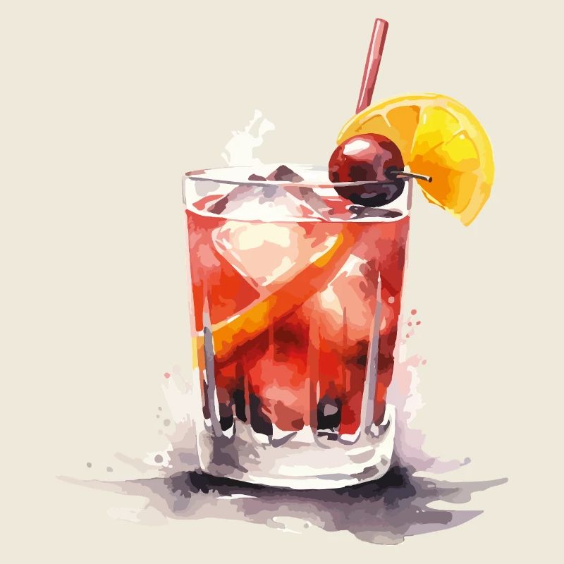 Verre d’eau aquarelle agrumes