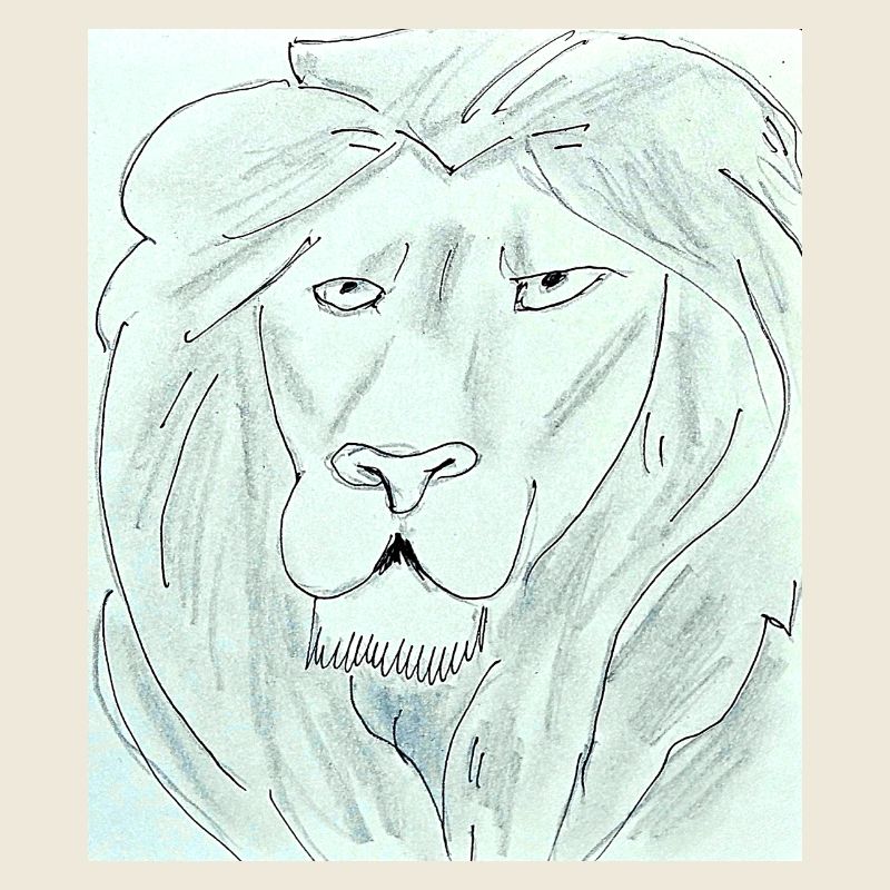 Dessin de tête de lion pur