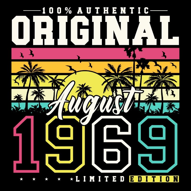 August 1969 Vintage Retro Birthday