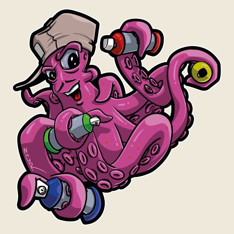 🐙 Graffiti Octopus. Cool motif, character style