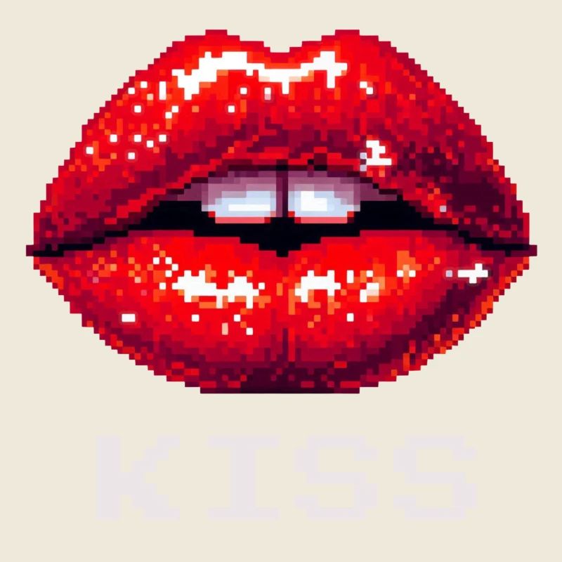 Lèvres rouges, baiser