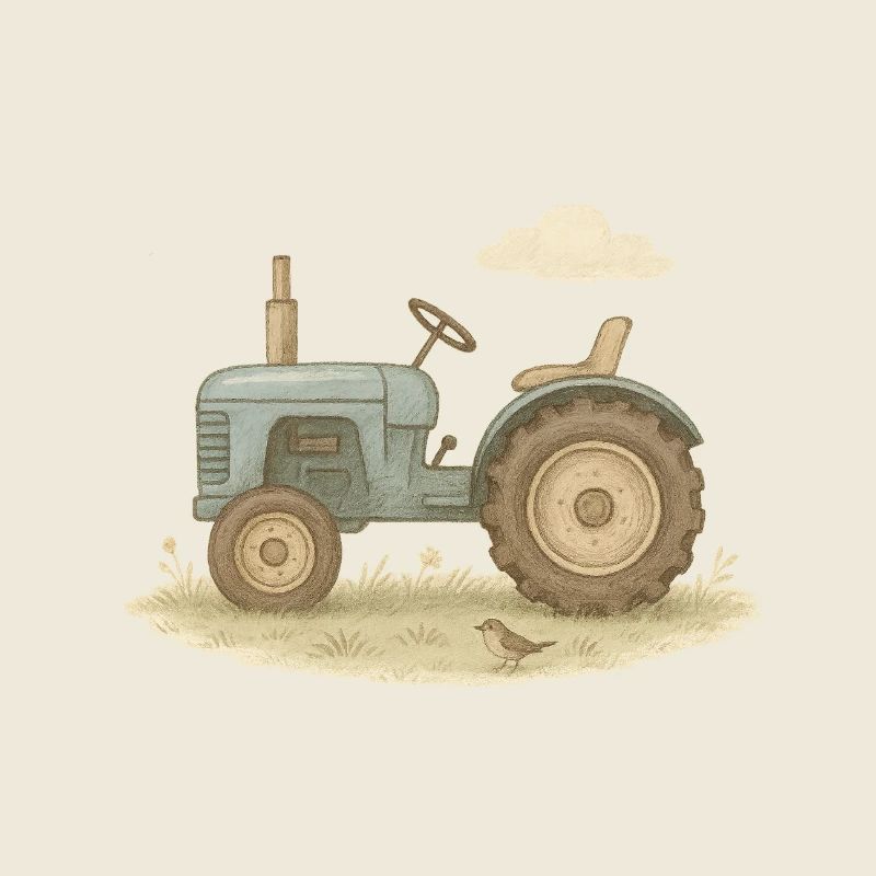 Blauer Oldtimer-Traktor