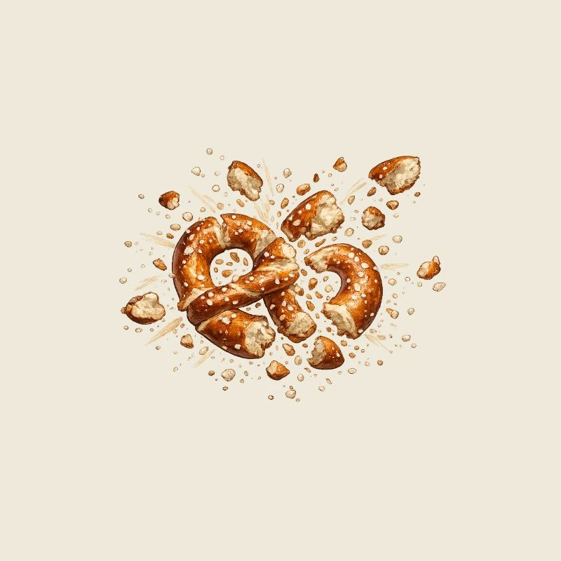 Bretzel en éclats : motif gourmand