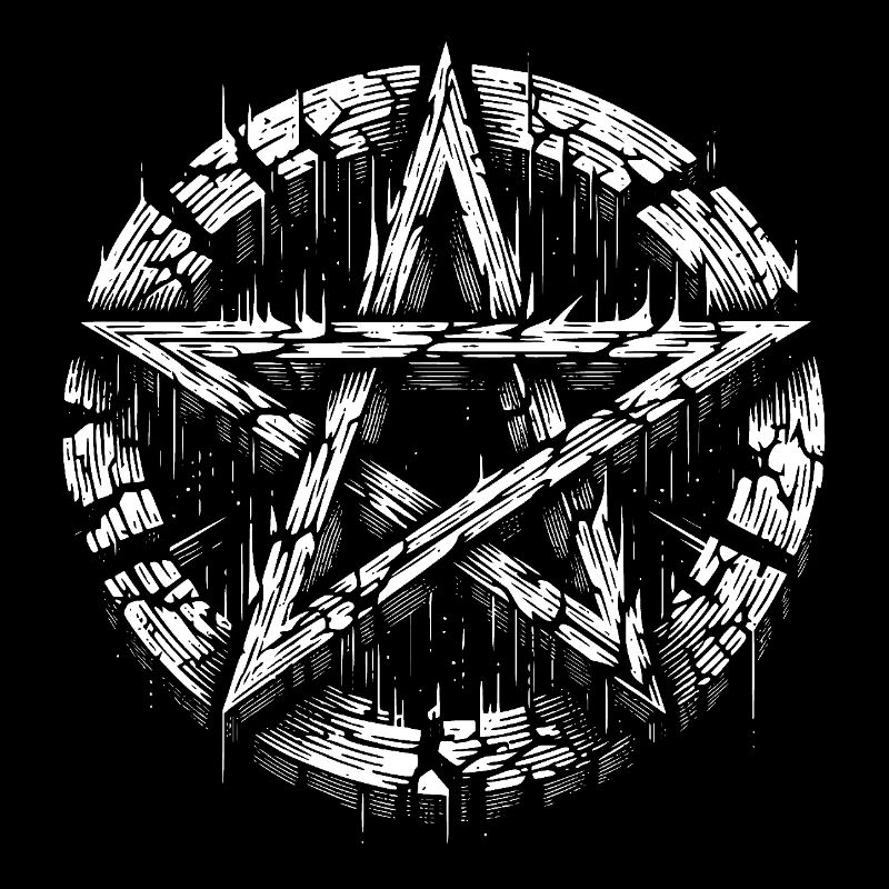 Zerrissenes Pentagramm Okkultes Zeichen
