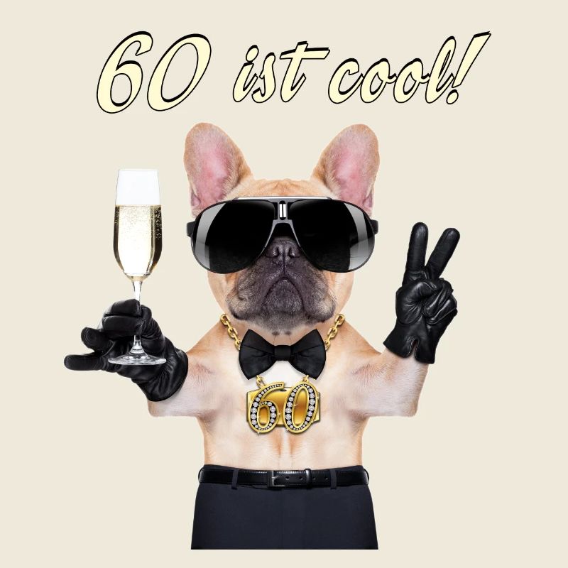 NEU Geburstags Mops 60 ist cool Geschenk