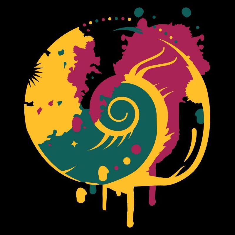 Graffiti einer Fossilen Schnecke