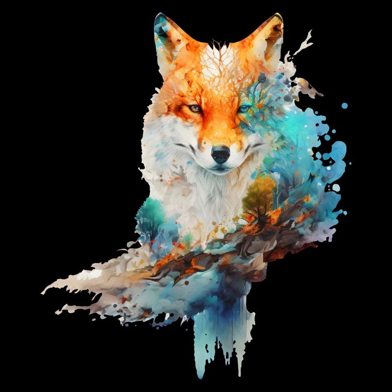 Fuchs Design aus Wasserfarben