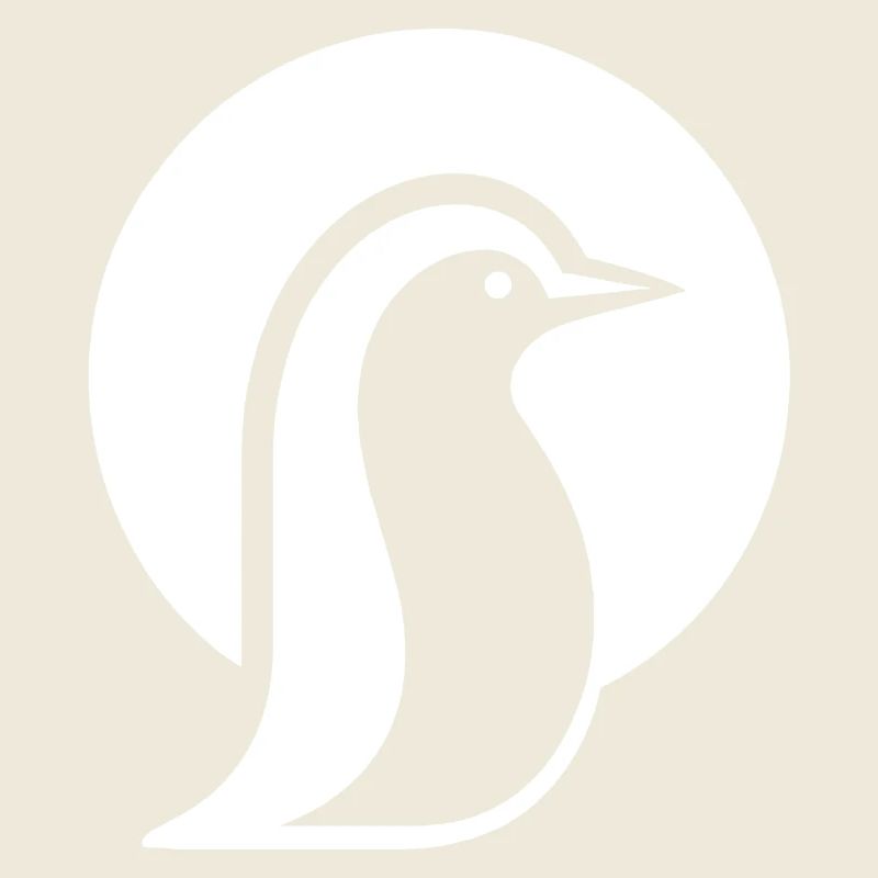 Penguin silhouette at the South Pole minimalist