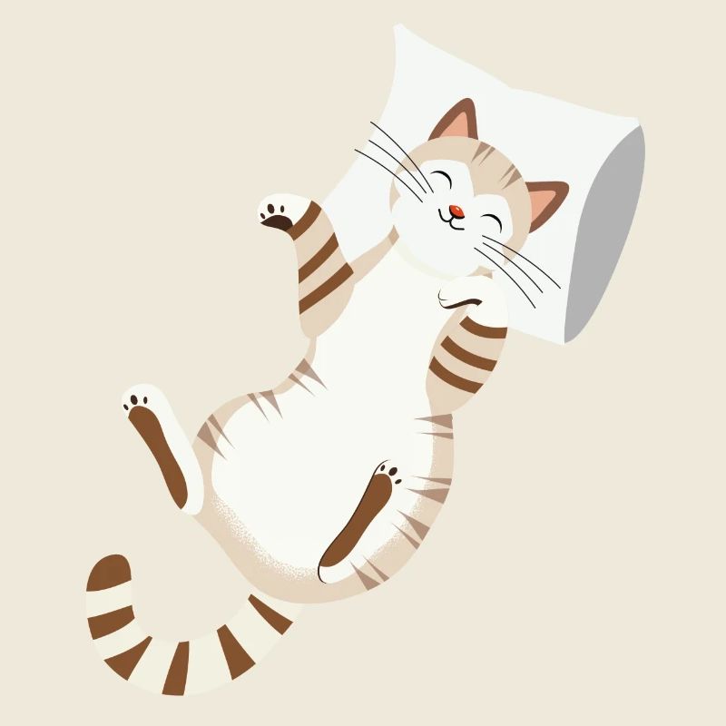 Chat détendu avec oreiller-design animal douillet