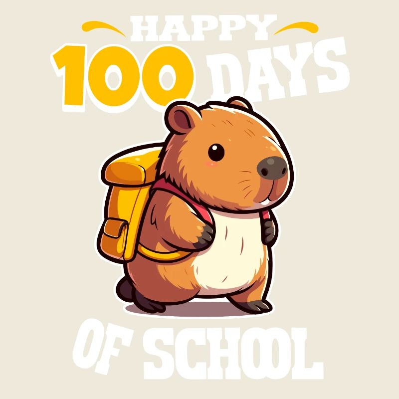 100 Tage Schule – Niedliches Capybara-Design