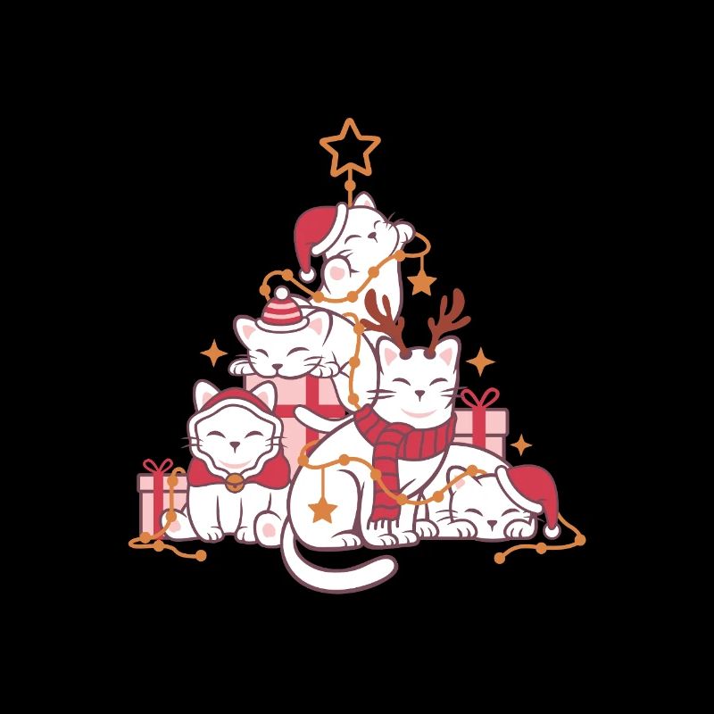 Arbre de Noël de chat superbe affichage d’étoiles