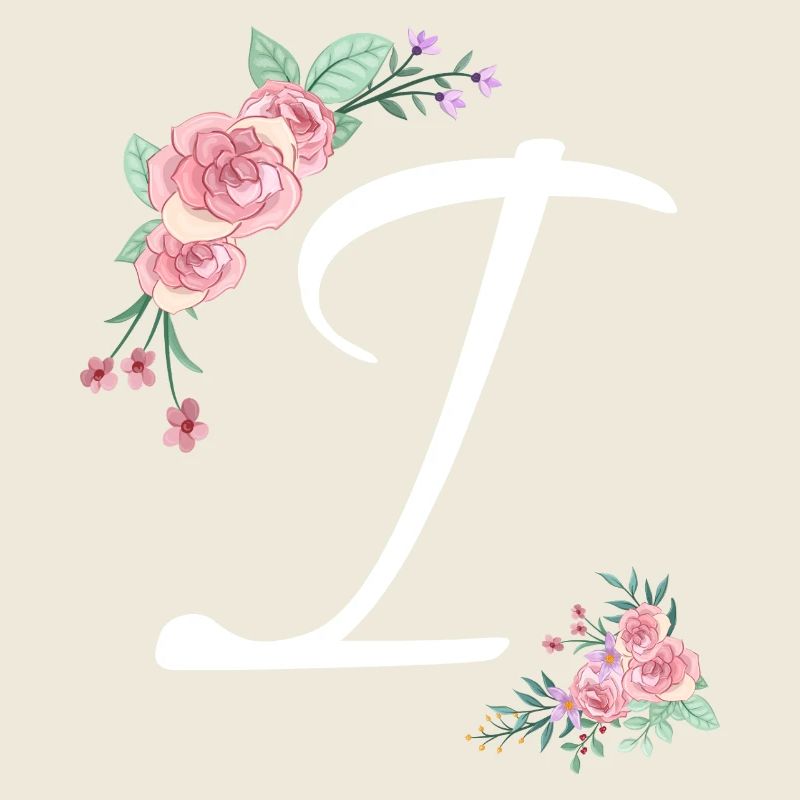Lettre i fleurs