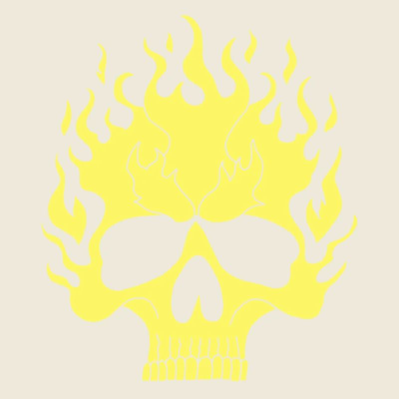 Gelber Flammender Schädel