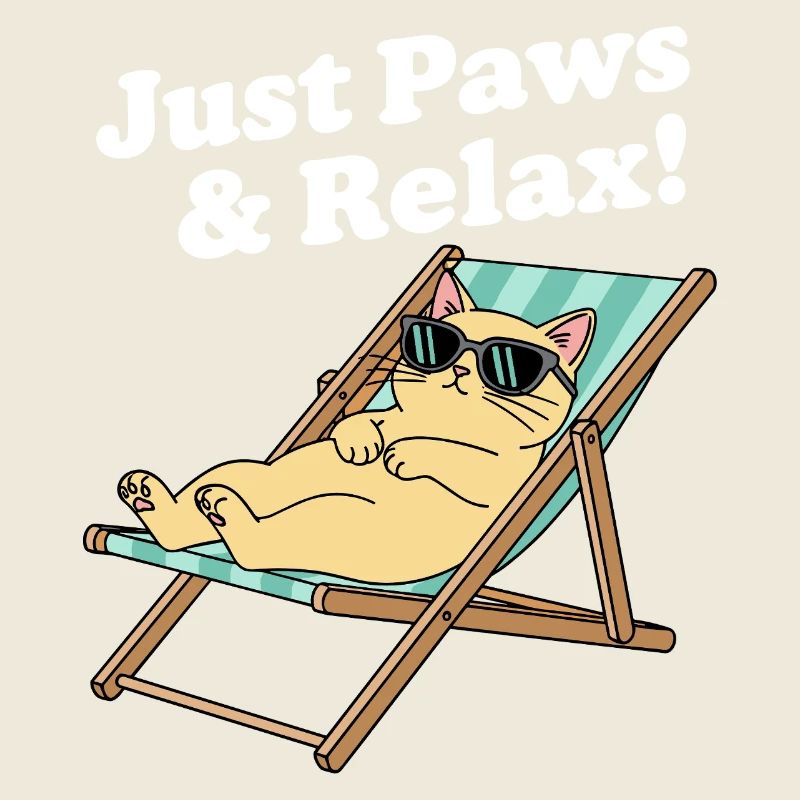 Chat relax dans une chaise longue