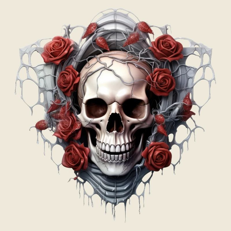 Gothique crâne Roses Art mode graphique
