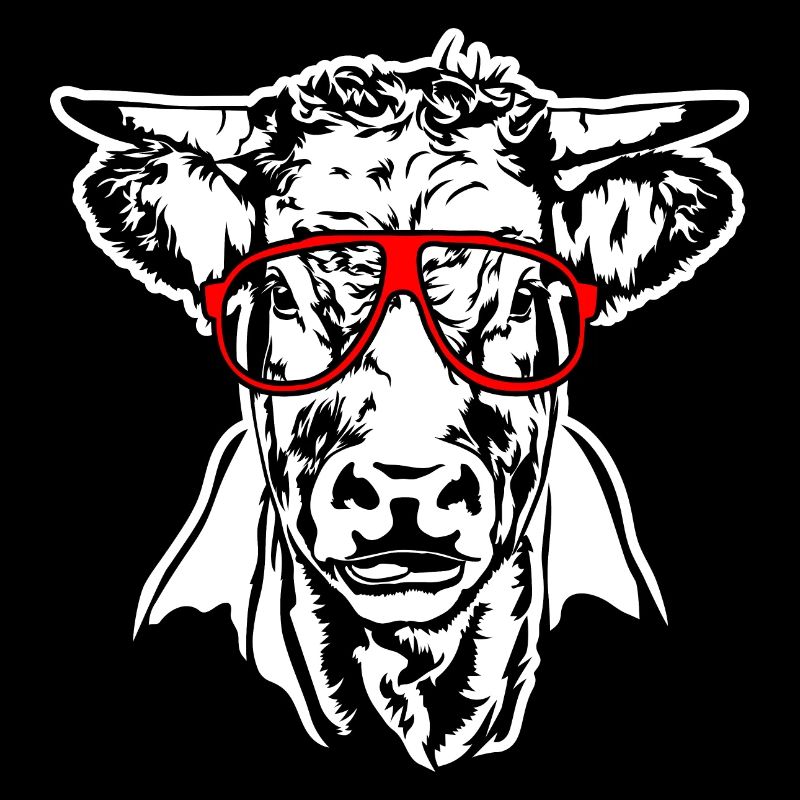 Kuh mit Brille Ochse Bulle Weide Tier Wilsigns