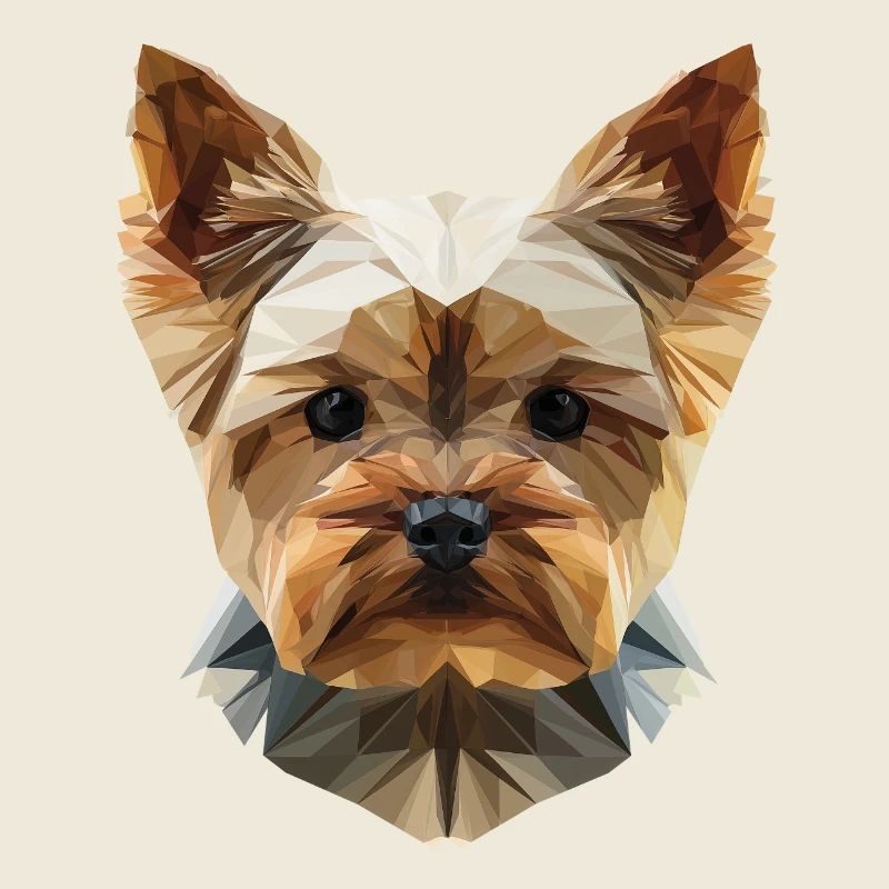 Yorkshire Terrier Low Poly Art Design