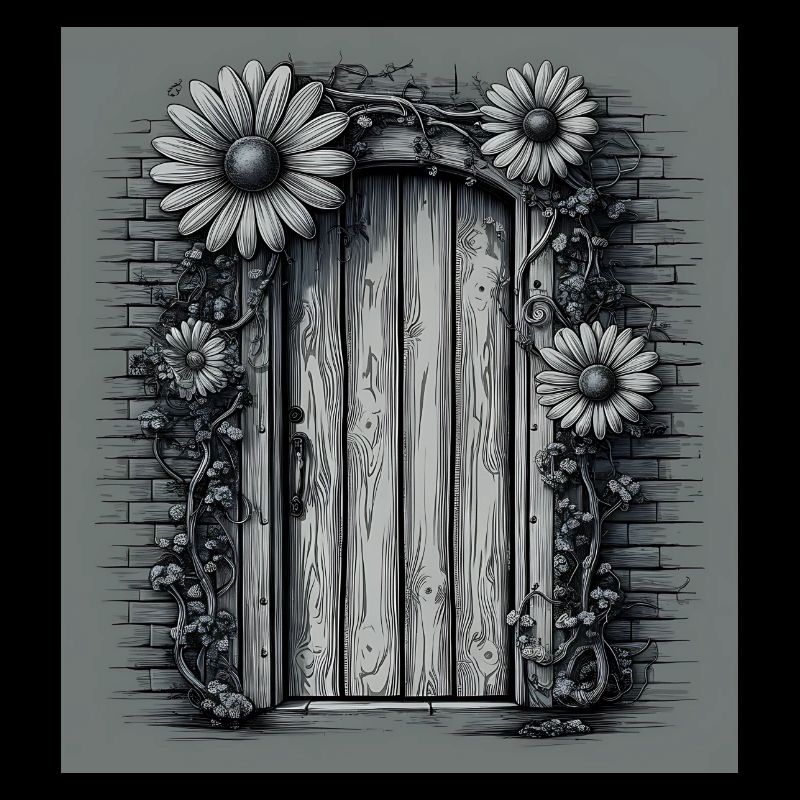 Doors Tee Texture Vintage Brickwork Wooden Door