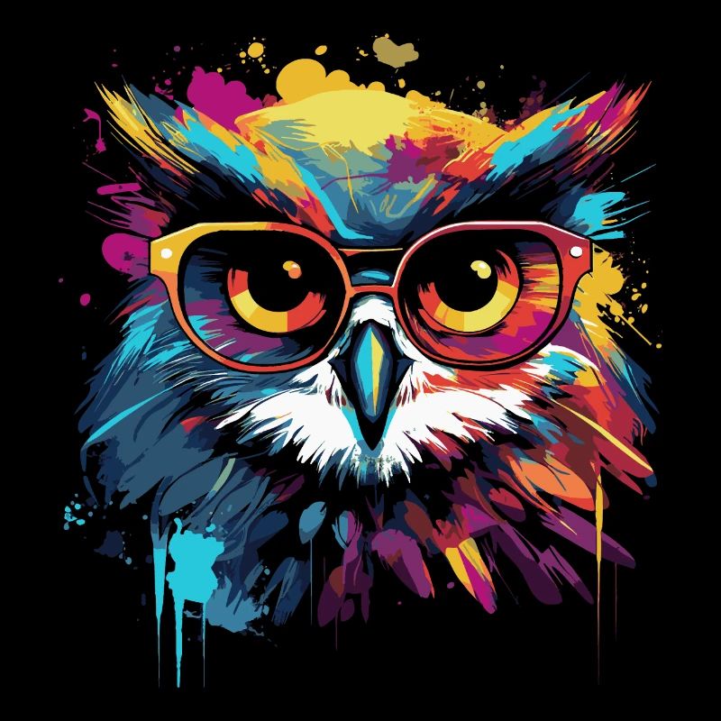 Funny owl with glasses