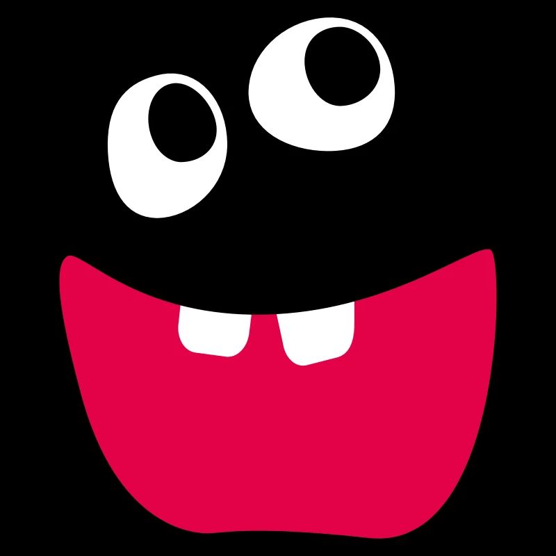 Naughty Monster Laughing Teeth Kids Comic Funny