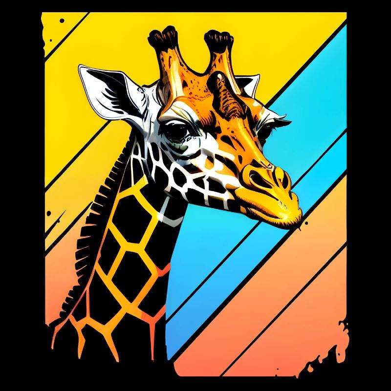Giraffe Pop Art Farbgeometrie