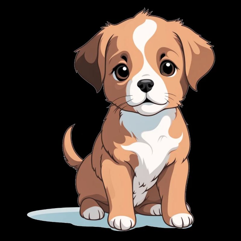 Chiot chien brun mignon - illustration colorée