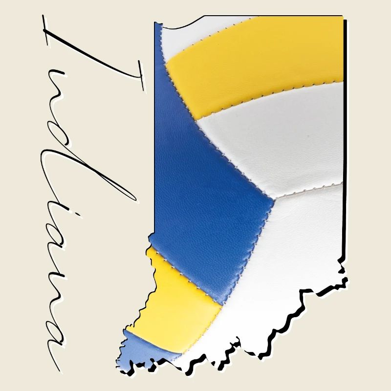 Real Volleyball in Indiana State Map IN
