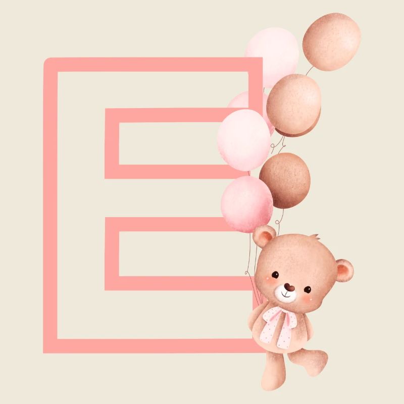 Buchstabe e rosa Bär