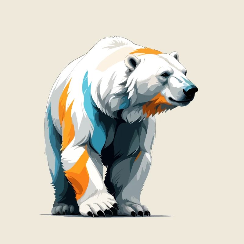 Polar Bear Vector Art with Vibrant Illustration