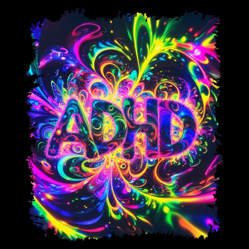 ADHD psychodelic funny colorful cute
