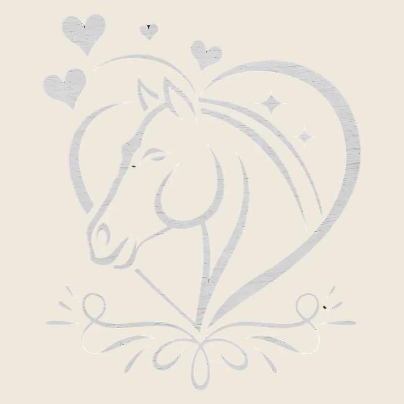 Horse's Head Heart with Hearts