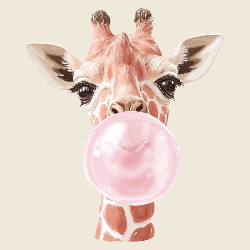 Lustige Giraffe Kaugummi Blase