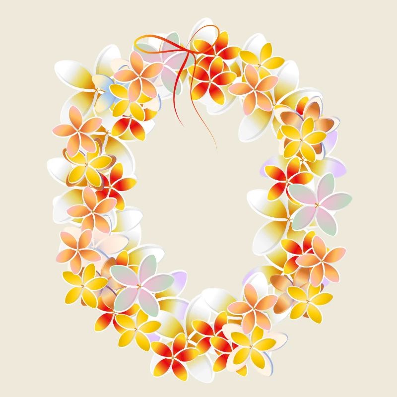 Collier hawaïen en fleurs – ambiance aloha tropicale