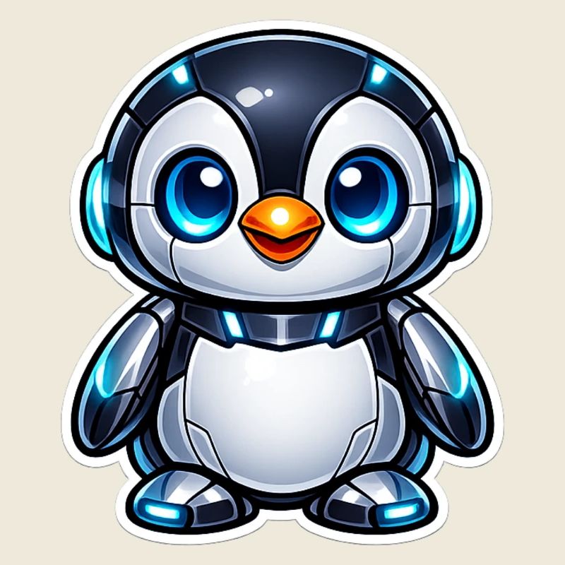Futuristic penguin robot