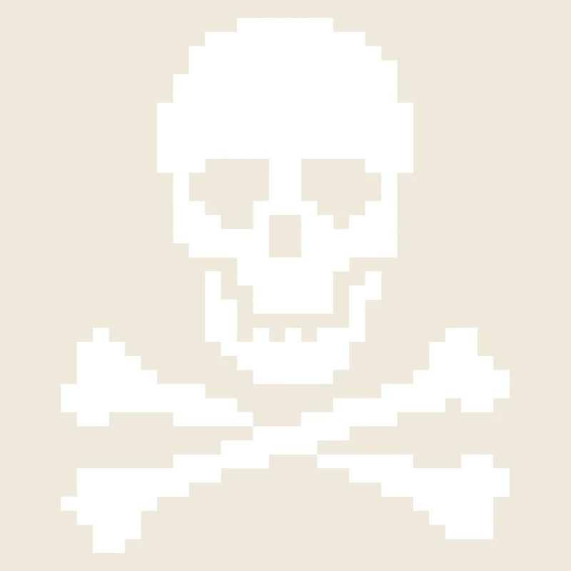 Pixel Totenkopf gekreuzte Knochen