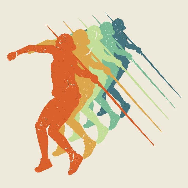 Lancer du javelot rétro, athlétisme athlétique
