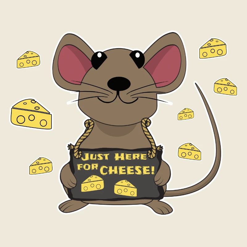 Funny mouse with cheese