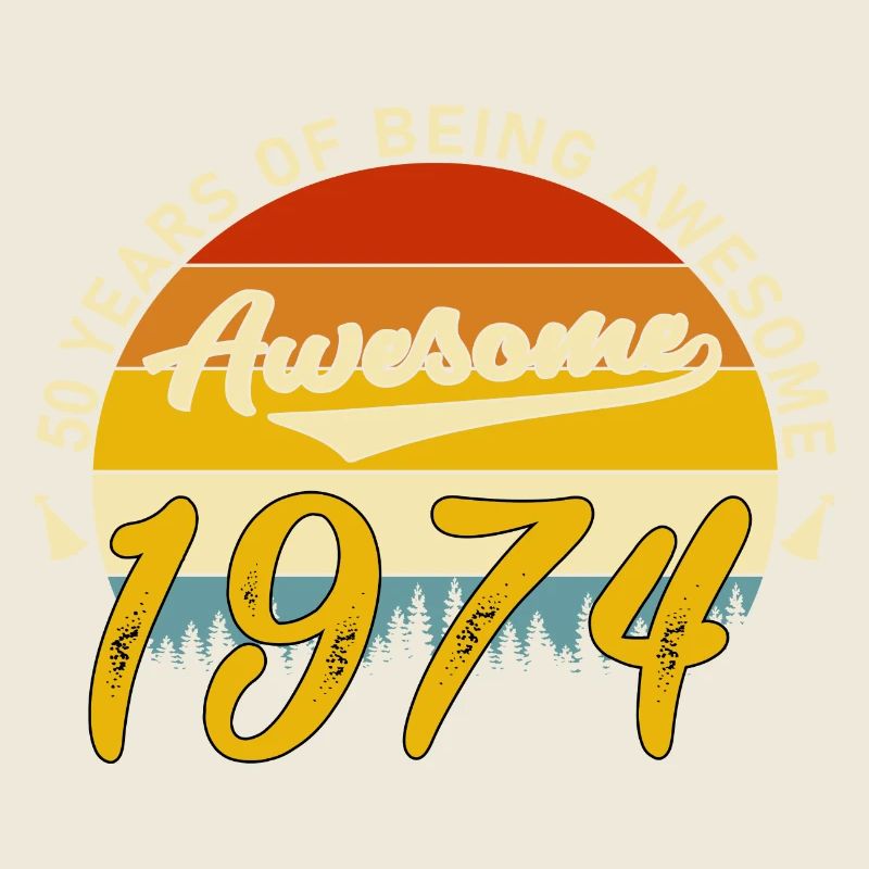 Vintage, 1974, rétro, 51 ans, cadeau