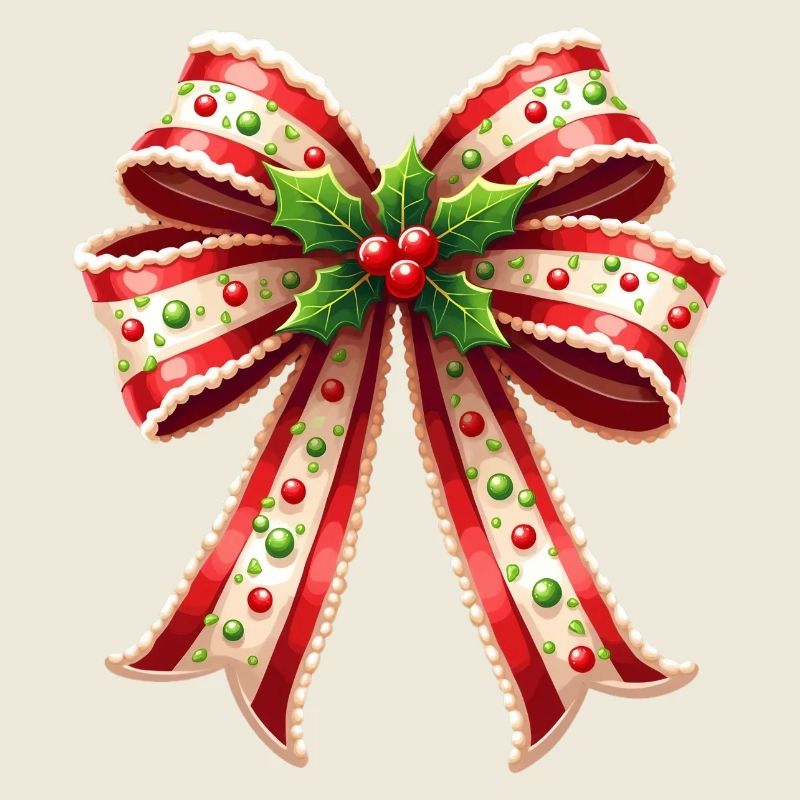 Weihnachtsgeschenk mit Zuckerrohrschleife