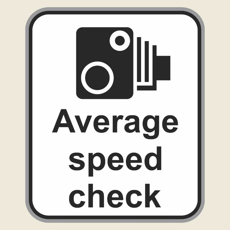 Road sign avarage speed check