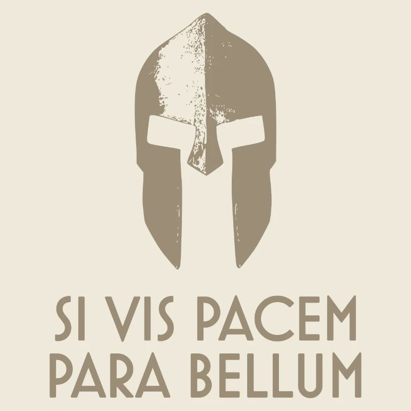 Spartanisches Helm lateinisches Motto Si Vis Pacem Para Bellum