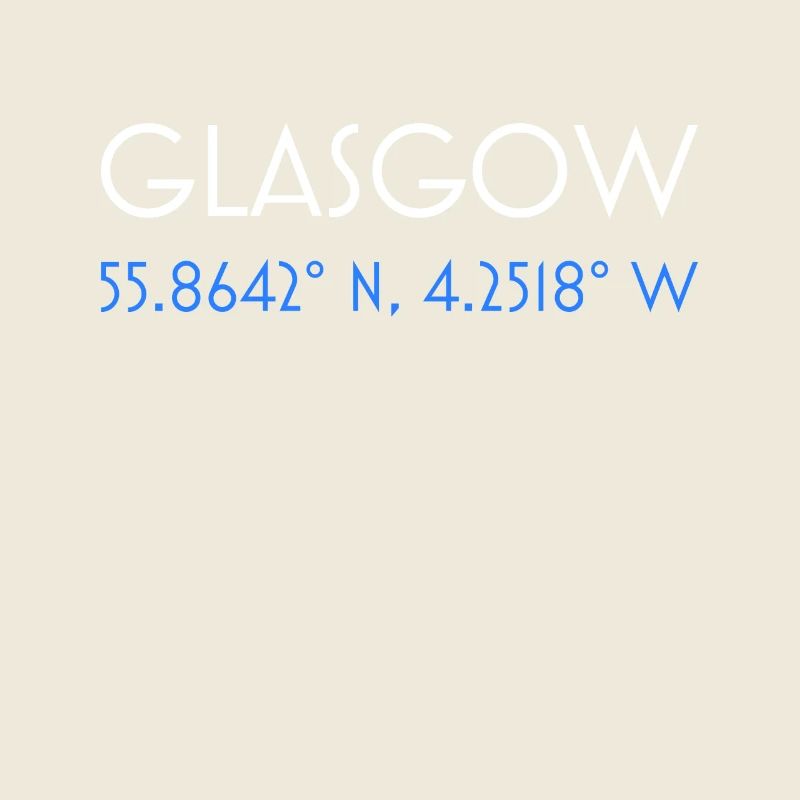 Glasgow Scotland minimalist coordinates
