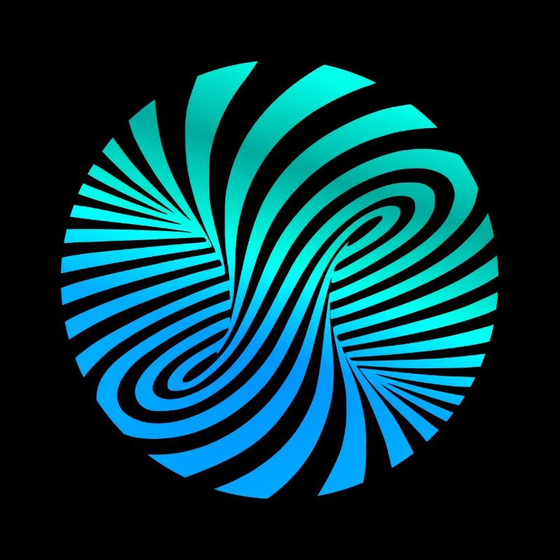 psychedelic Optik Illusion Türkis optical Art 60er