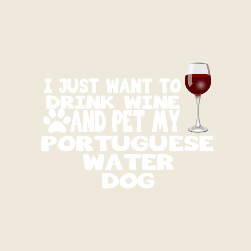 boire du vin et caresser mon chien d'eau portugais