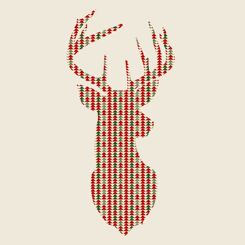 Christmas deer - geometry Christmas tree design