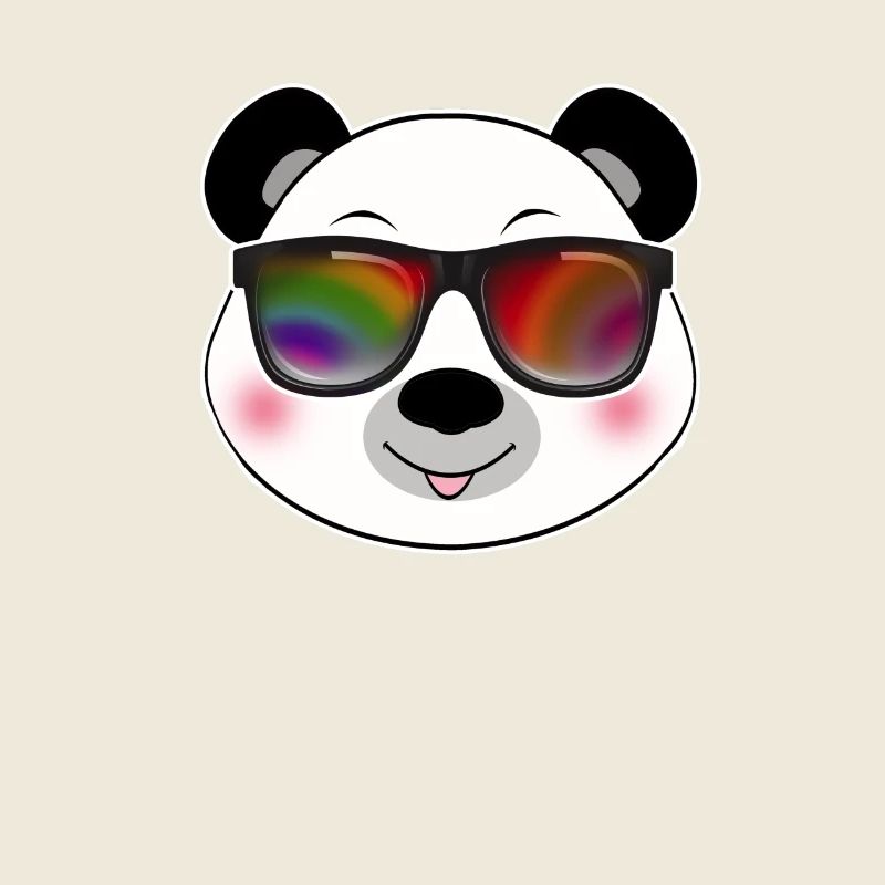 Cooler Panda mit Sonnenbrille Sommer Comic